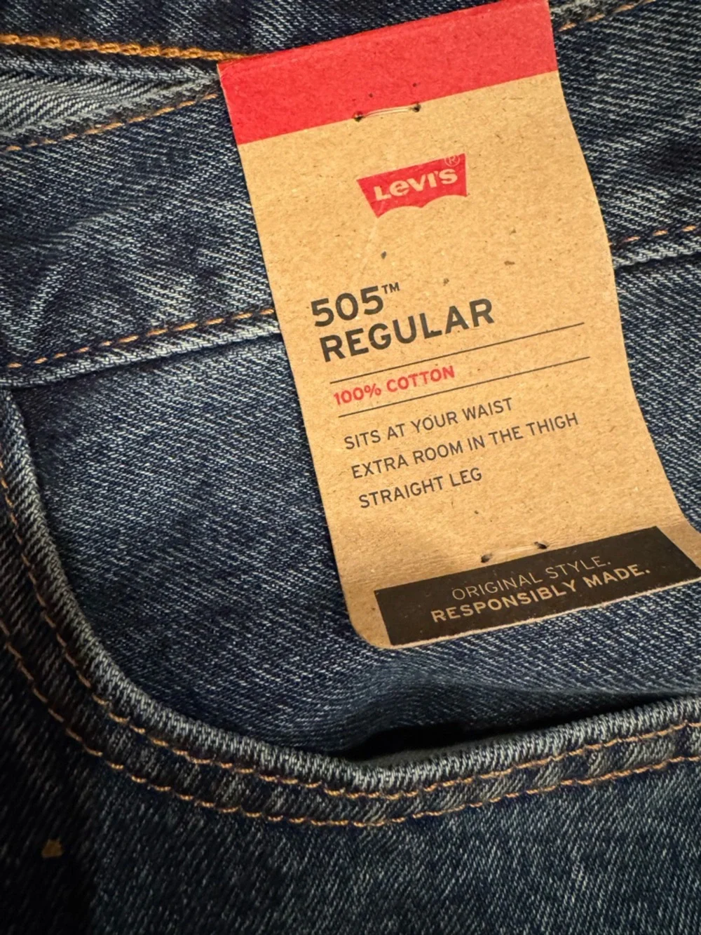 Levi’s 505 Relaxed Fit Jeans 33x30 NWT Dark Wash Tapered Leg